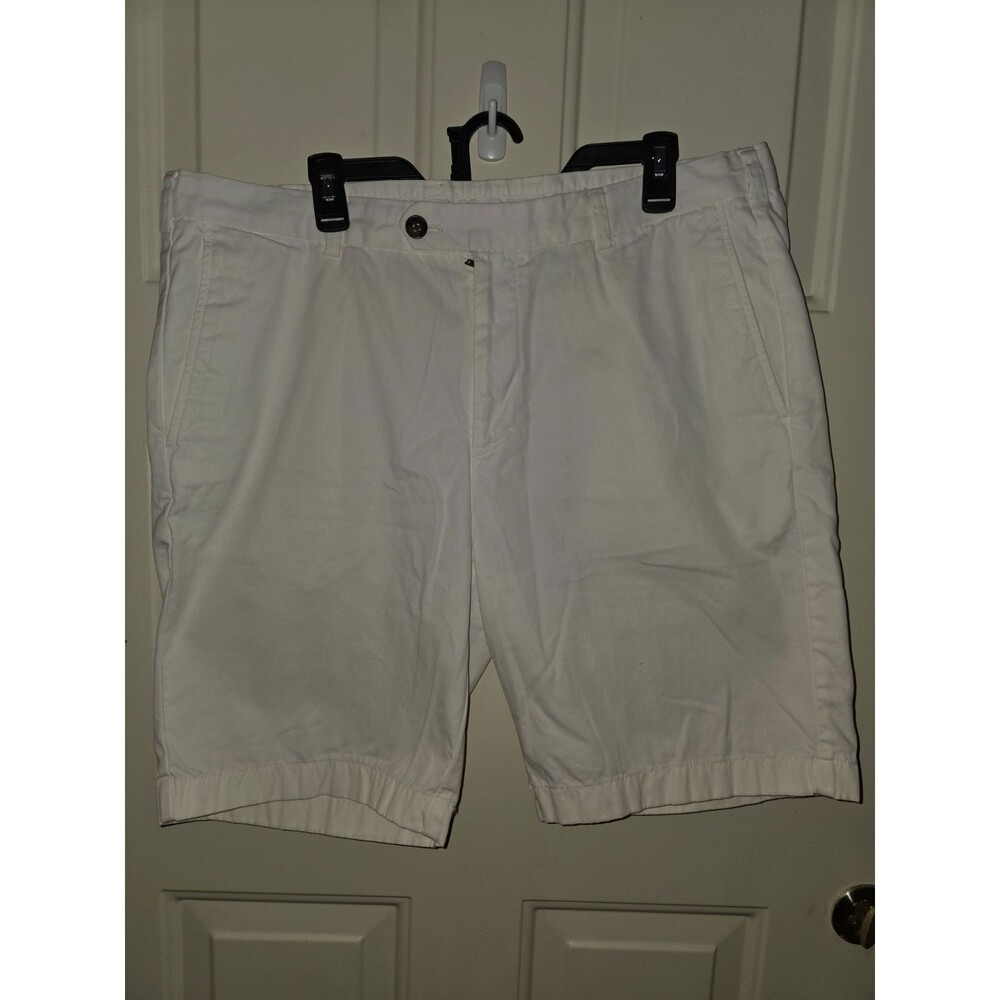 Brooks Brothers Shorts 346  Pleated Cotton Mens 34 Ivory
